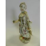 Derby porcelain slip cast figure of a girl with posy (a.f.