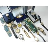 A collection of ladies and gents wristwatches mid to late 20th century