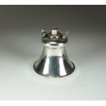 A silver table lighter, Mappin & Webb, London 1911, of plain polished bell form, 7cm high, weight 2.