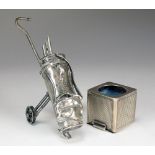 A silver playing chalk holder, William H Manton, Birmingham 1990, with engine turned decoration,
