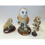 A group of Leonardo Collection owl figures (4)