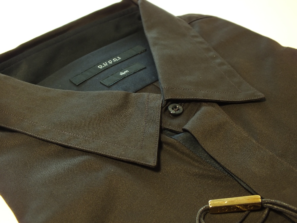 A Gucci shirt, dark brown, slim fit, wit - Bild 3 aus 3