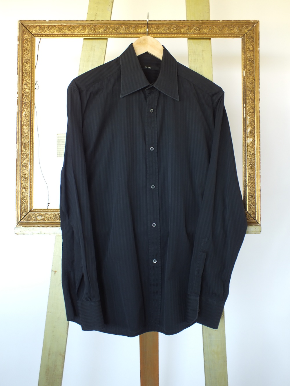 A Gucci shirt, black, woven stripe patte