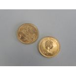 A sovereign dated 1980 with a further sovereign dated 1981