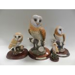 A group of Leonardo Collection owl figures (4)