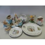 Beatrix Potter related figures and table wares including: Border Fine Arts 'Gentleman mouse',