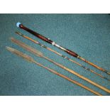Two Masai spears and a split cane fly rod