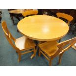 A light oak tripod kitchen breakfast table,