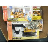 Eight boxed Joal compact earth moving equipment models to include a Komatzo PC 400 excavator