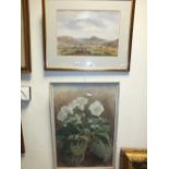 Samways 'Welsh landscape with view of Caer Caradoc' watercolour together with Eileen Chandler,