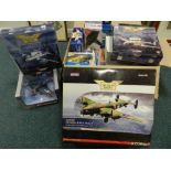 A mixed group of boxed die cast aircraft models to include a Wright Brothers 'Flyer' by Corgi,