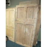 A selection of twelve stripped pine doors of varying widths,