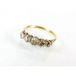 A graduated five stone diamond ring,