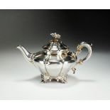 An early Victorian bachelors silver teapot, Edward, Edward junior, John & William Barnard,