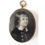 Samuel Collins (British, circa 1735-1768) A portrait miniature of a young boy,