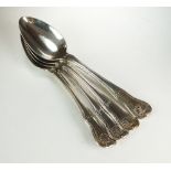 A set of four Kings pattern silver tablespoons, Thomas Wilkes Barker, London 1809, total weight 13.