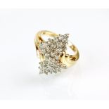 A 14ct gold diamond cluster ring,