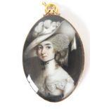 Circle of Engleheart (British, 1750-1829) A portrait miniature of a lady,