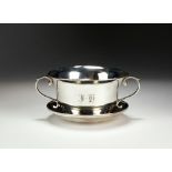 A silver porringer on stand, Edward Barnard & Sons Ltd, London 1934,