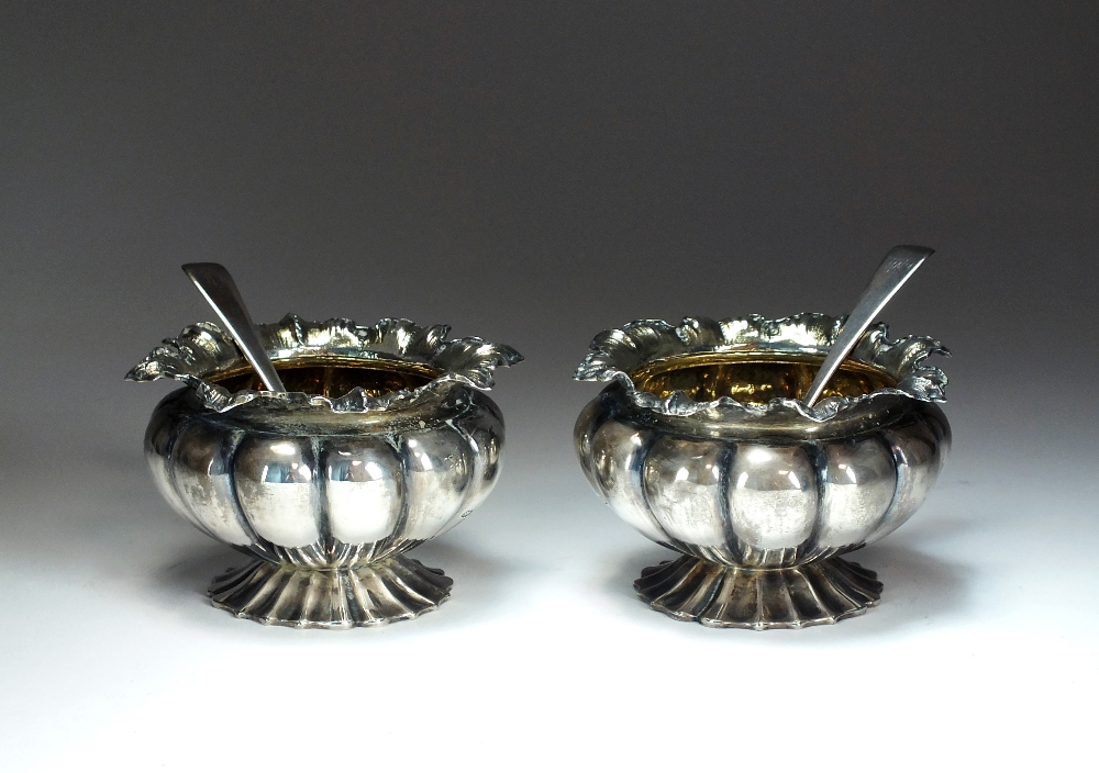 A pair of William IV silver salts, Charles Thomas Fox, London 1833,