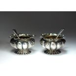 A pair of William IV silver salts, Charles Thomas Fox, London 1833,