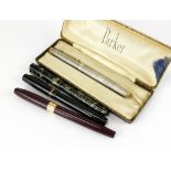 An assorted collection of twenty-nine vintage fountain pens, comprising; three Swan examples,