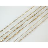 A 9ct gold curb and elongated link chain necklace, with lobster claw fastening, weight 6.