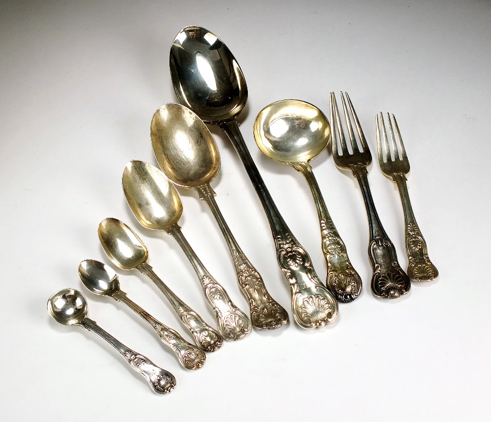 A harlequin part set of Queens pattern silver flatware, various dates and makers,