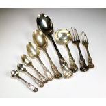 A harlequin part set of Queens pattern silver flatware, various dates and makers,