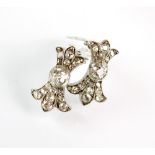 A pair of diamond set clip earrings,