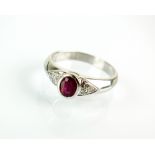 A ruby and diamond ring,