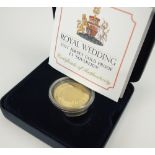 Elizabeth II The Royal Wedding Jersey 2011 gold proof sovereign, within capsule and fitted case,