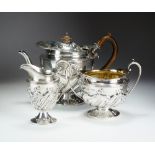 A Victorian three piece silver tea service, Johnson, Walker & Tolhurst Ltd, London 1896,