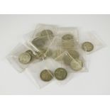 A collection of silver coinage, Victoria to George VI, to include; half crowns, florins,