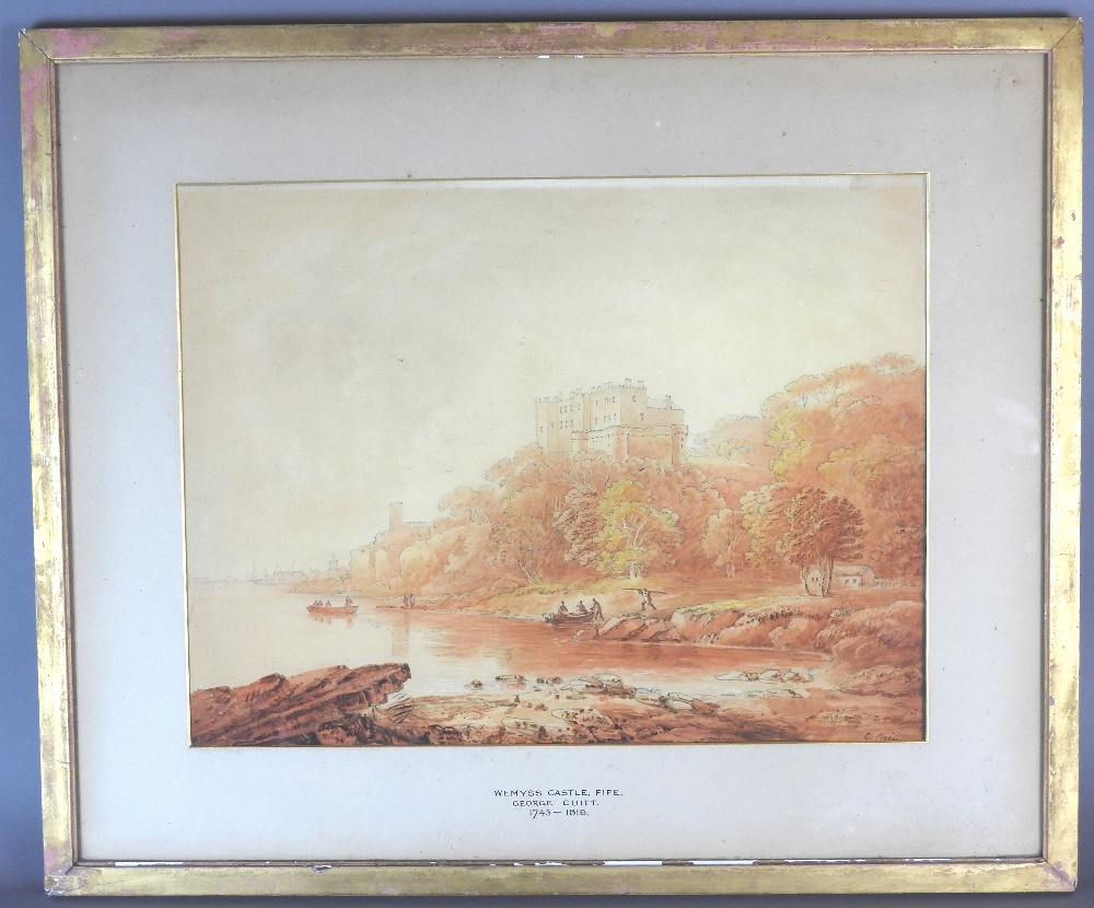 George Cuitt (1743-1818) Wemyss Castle, signed lower right, watercolour, - Image 2 of 2