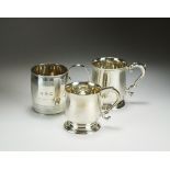 A silver Christening mug, Mappin & Webb, Sheffield 1917, of barrel form,