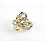 A 9ct gold diamond dress ring,