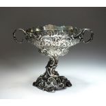 A Victorian silver pedestal bon bon dish, Charles Thomas Fox & George Fox, London 1851,