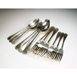 A collection of Old English pattern silver flatware, Francis Howard Ltd, London 1939,