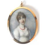 Richard Cosway RA (1742-1821) Portrait miniature of a Lady Mary Henrietta Juliana Pelham nee