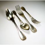 A matched collection of French silver Fiddle and Thread pattern flatware,