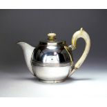 A 19th century German silver teapot, Frankfurt, circa 1880,