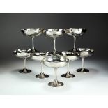 A set of eight silver pedestal bon bon dishes, Mappin & Webb, Sheffield 1927,