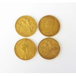 Four Victoria Jubilee head sovereigns,