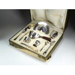 An early 20th century cased French silver Christening set, Olier & Caron, Paris,