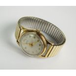 A 9ct gold Buren Grand Prix wristwatch,