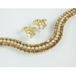 A 14ct gold opal set bracelet,
