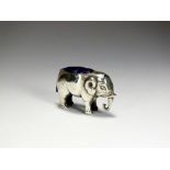 An Edwardian novelty silver pin cushion in the form of an elephant, H V Pithey & Co,