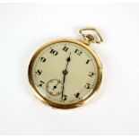 A Gentleman's 9ct gold open face dress watch,