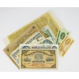 A collection of banknotes, provincial, bank of England and foreign,